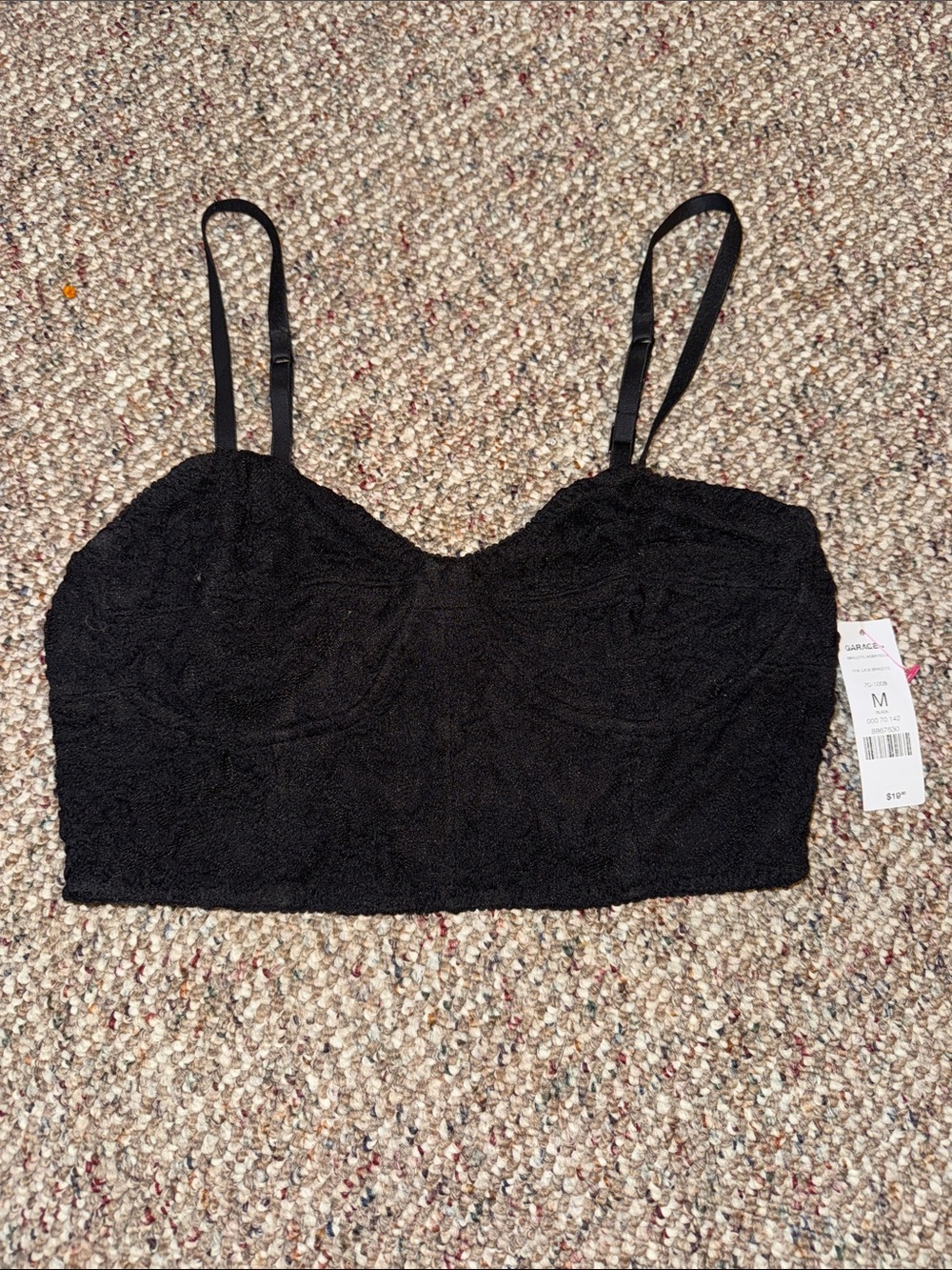 Garage NWT Black Lace Bralette Top - Size M
